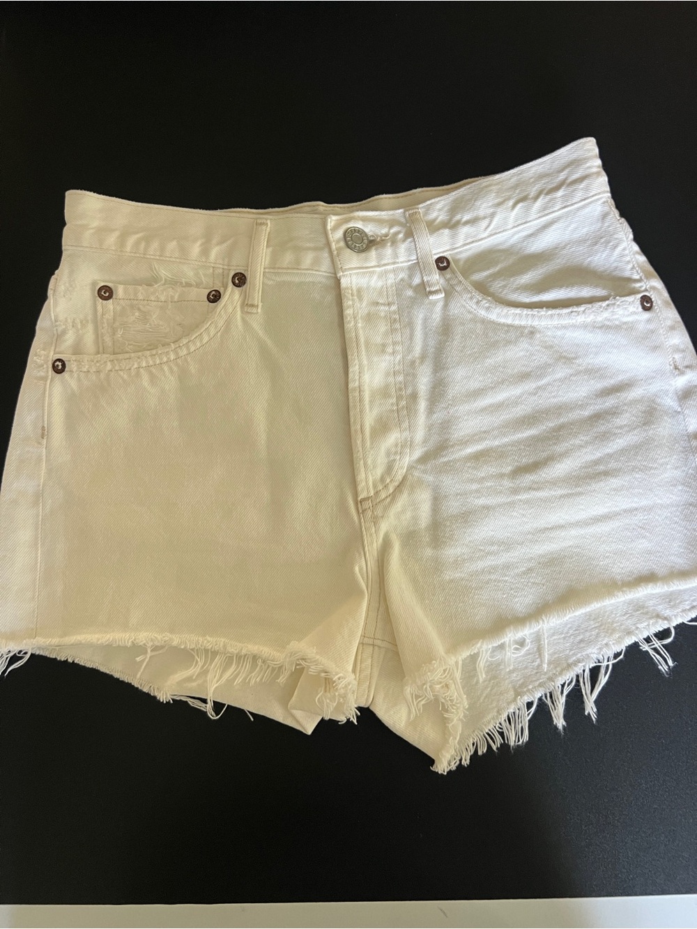 AGOLDE Women's Denim Shorts Waist 24 in White